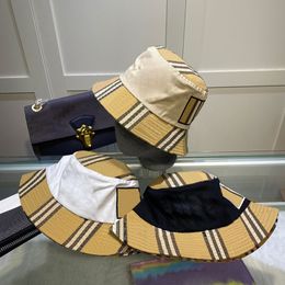 2022 Designer Bucket Hat Casquette Classic Street Hats Stripe Plaid Patchwork Letter Design Caps for Man Woman 3 Colour Top Quality