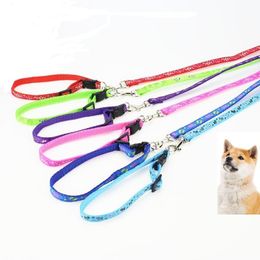 Dog Collars & Leashes Nylon Pet Puppy Cat Adjustable Harness With Lead Leash 10 Colors To Choose Toys Chain Interactive ToyDog