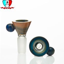 Coloured Glass Bowl Herb Holder with 14mm Male Joint Smoke Accessories 30mm Dia 48mm Height for Water Pipe Dab Rig Bong