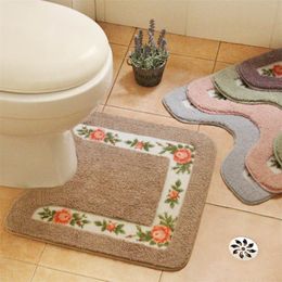 Microfiber Toilet Bath Rug U-Shaped Non Slip Absorbent Thick Soft Washable room Rugs Floor Carpet Mat for Bat 220504