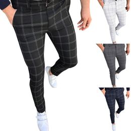 Men's Pants Slippers For Girls Medium Open Men White M Slim Fit Plaid Print Zipper Casual Fashion Long TrousersMen's Drak22