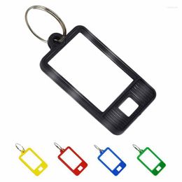oval windows Canada - Keychains 100 Pieces Tough Plastic Key Tags Oval Shaped Label Tag With Window And Split Ring Blank Labeling 5 Colors Smal22