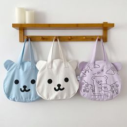 Evening Bags Kawaii Bear Shoulder Bag Women Design Double-Sided Print 2022 Handbags Ladies Large Capacity Casual Shopping MO302