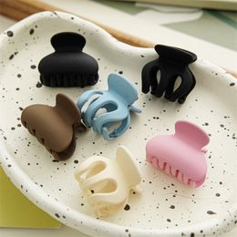 Small Size Korean New style Cute Solid Clamps Color Mini Hair Claw Clips Simple Frosted Shark hairpin Women Hair Accessories