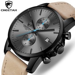 Men Watch CHEETAH Brand Fashion Sports Quartz Watches Mens Leather Waterproof Chronograph Clock Business Relogio Masculino 220530