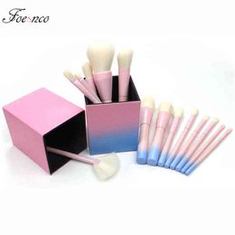 Makeup Tools Brushes Holder Magnetic Make Up Brush Pen Cosmetic Tool Organizer Empty Portable PU Leather Container220422