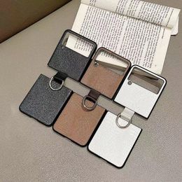 Luxury Leather Back Shockproof Hand Strap Cord Phone Cover for Samsung Galaxy Z Flip3 5G
