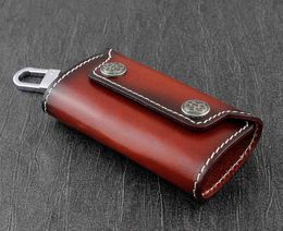 Keychains Vintage Genuine Leather Keychain Ring Case Bag Handmade Car Key Holder KK23Keychains