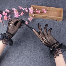 Celebration party bride wedding gloves yarn fishing net bow wedding dress Qipao accessories