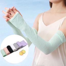 Elbow & Knee Pads Summer Sunscreen Driving Ice Silk Sleeve Female Long Length UV Protection Hand Protector Arm Glove OutdoorElbow