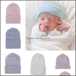 Caps Hats New Autumn Winter Infant Baby Hat Child Babies Stripe Soft Beanie Kids Knitted 15334 Drop Delivery 2021 Mxhome Dh3Oi