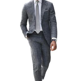 Men's Suits & Blazers Est Designs Casual Dark Grey Suit For Men 2 Pieces Formal Smart Business Wedding Groomsman Blazer Set And PantsMen's