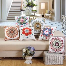 Cushion/Decorative Pillow Bedroom Bed Backrest Household Decoration Cotton Cloth Throw American Embroidered Sofa Computer Chair CushionCushi