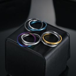 Cluster Rings Colourful Ring Sets Bohemia Style Thin Band Stainless Steel Prevent Allergy For Personal Daily Wear Jewellery Enhance Finger Leng