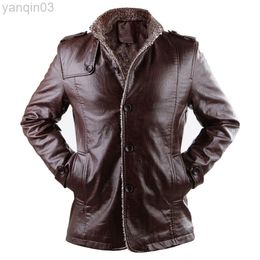 Men Winter Jackets And Fur Jackets Pu Leather Jacket Motorcycle Thickening Wool Windshield Warm Jacket Plus Large size 3XL L220801