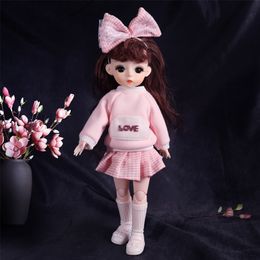 UCanaan 1/6 BJD Doll 12 Inch 13 Removable Joints Dolls Cute Girls Toy With Clothes Shoes Birthday Gift For Children 220505