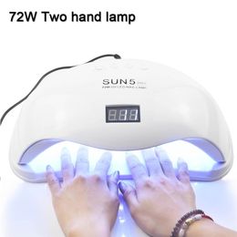 72W SUN5 Pro UV LED Lamp Nail Dryer All Gels Polish Sun Light Infrared Sensing 103060s Timer Smart For Manicure 220607