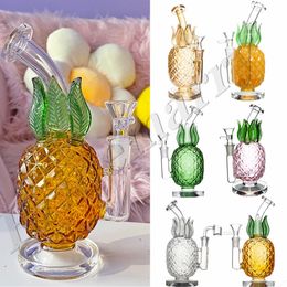 Thickness Pineapple Glass Tube Hookahs Thick Beaker Bongs Straight Clear Pink Green Yellow Water Pipes 14mm Joint Vapor Heady Glass Dab Rigs