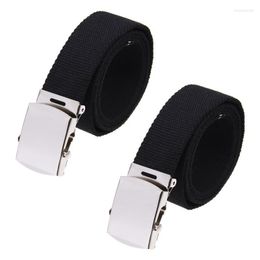 Cinturon de tela Banda de cintura Cinturon Negro Hombre 38mm Z5E7 