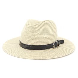 Fashion Panama Men Hats For Women Summer Wide Brim Beach Straw Hat Outdoor Breathable Sun Visor Caps Big Size 60CM