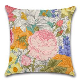 Cushion/Decorative Pillow Tropical Plants Flowers Leaves Print Cushion Cover Decorative For Home Sofa Chair Car Seat Friend Kids Bedroom Gif