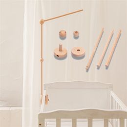 7Pc Assembly Rattles Bracket SetInfant Crib Mobile Bed Bell Protection born Baby Toys Wooden Accessories 220428