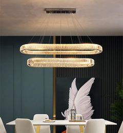 Oval Modern Crystal Chandelier Lmap Home Decoration Living Room Illuminator Home Decor Interior Lighting Rectangle Kitchen Light Fixtures