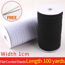 10mm rope Australia - 100 Yards 1cm sewing black and white fine elastic band 10mm rope special narrow accessories children's sleeve rubber band thread