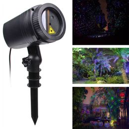 RGB Full Color Moving Effect Projector Light Waterproof Garden Light Outside Decor Lawn Lamp For Christmas Holiday Party Outdoor Indoor Lighting