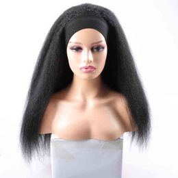 Nxy Perücken Synthetisches langes, verworrenes, gerades Stirnband für schwarze Frauen, Afro-Haare, blond, rot, lila, 220528