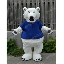 Performance white polar bear Mascot Costumes Halloween Fancy Party Dress Cartoon Character Carnival Xmas Advertising Birthday Party Costume Outfit