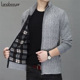 Thick Warm Fashion Brand Sweater Cardigan For Men Slim Fit Jumpers Knitred Winter Korean Style Casual Mens Clothes 201224