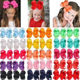 Baby Girl Children hair bow boutique Grosgrain ribbon clip hairbow Large Bowknot Pinwheel Hairpins Hair Accessories decoration