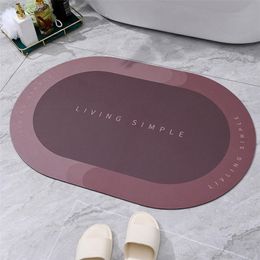 Bath Mat Super Absorbent Bathroom Mats Quick Drying Carpet Modern Simple Non-Slip Floor Home Oil-Proof Kitchen 220401