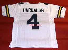 CHEAP CUSTOM JIM HARBAUGH MICHIGAN WOLVERINES WHITE JERSEY or custom any name or number jersey