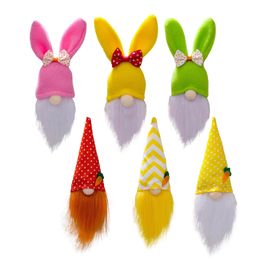 3 PCS/Set Festive Easter Hanging Bunny Ornaments Spring Gnome Decorations Plush Elf Pendants Home Holiday Favour Gifts