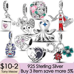 925 Sterling Silver Dangle Charm Trendy 925 Sterling Silver Paw Beads Bead Fit Pandora Charms Bracelet DIY Jewellery Accessories