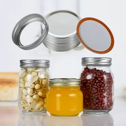 Drinkware Lid Mason Jar Tinplate Canning Lids 70MM 86MM Regular Mouth Bands Split-Type Leak-proof Covers with Seal Rings F0419