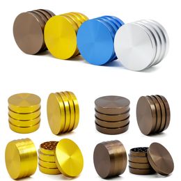 4 Layers Alluminum Material Grinders Smoking Accessories Wholesale Blue Silver Yellow Brown Herb Ginders Tobacco Grinder Colourful Grinder GR390