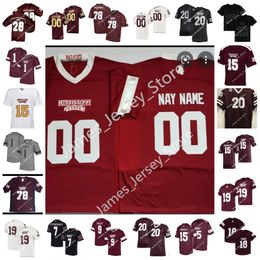 90 Armondous Cooley Jersey 15 Jack Harris 16 DeShawn Page 52 Grant Jackson 75 Cal vin McMillian Canon Boone NCAA Custom Mississippi State Bulldogs Stitched Football