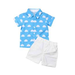 Citgeett Summer Newborn Baby Boy Girl Tops Romper Cloud Jumpsuit Pants Shorts Outfits Clothing Soft Set J220711