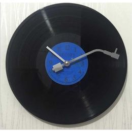 Quartz Round Vintage Wall Clock Design CD Black Vinyl Record Duvar Saati Horloge Mural kitchen Watch for Home Decor Y200407