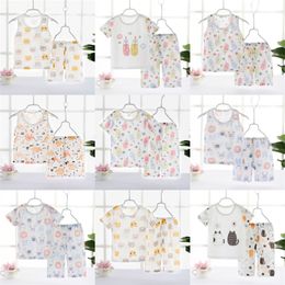 Summer Clothes Shorts Sets Suit For Kids Girls Boys Clothing Outfits T-Shirts Baby Toddler Clothes Children Pyjama Home Wear 980 E3