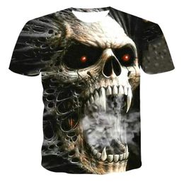 Summer 3 D T Shirt Men Clothing Boy Child Skull Death Short Sleeve Fashion O Neck Street Wear Cool Customizable 110 6 XL 220623