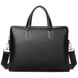 Multiple Compartment Men Bag Briefcase Genuine Leather Male Handbag Tote Laptop Shoulder Bags Business Bag1