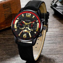 Wristwatches Men Watches 2022 Fashion Casual Complete Calendar Leather Quartz Watch Analog Male Military Sports Clock Relogio Masculino
