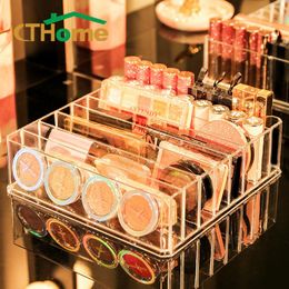 Storage Boxes & Bins High Capacity Clear Acrylic Makeup Pressed Powder Tools Eyeshadow Palette Organiser Case Multi-layer Desktop RackStorag