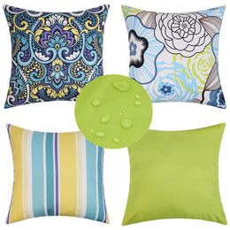 Cushion/Decorative Pillow Waterproof Cushion Cover 45x45 30x50cm Decorative Outdoor Covers Printed Garden CaseCushion/Decorative