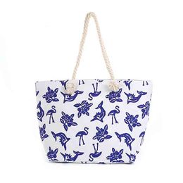 OEM Cheap handbag Women's luxury Beach bag canvas Luxury women's handbag Flamingo tote bag