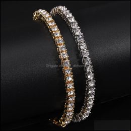 Charm Bracelets Jewelry Link Chain Solid 925 Sterling Sier 4Mm 20Cm Tennis Bracelet Bangle For Women Wedding Fashion Wholesale Party Gift D